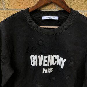 Givenchy Distressed Logo Sweatshirt Small Black
